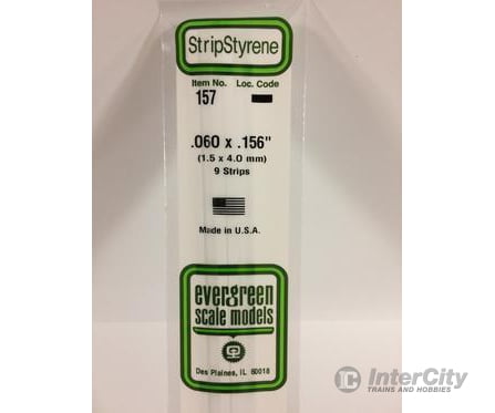 Evergreen 157 Dimensional Strips .060X.156 (9/Pk) Scratch Building Supplies