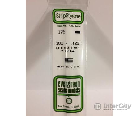 Evergreen 176 Dimensional Strips .100X.125 (7/Pk) Scratch Building Supplies