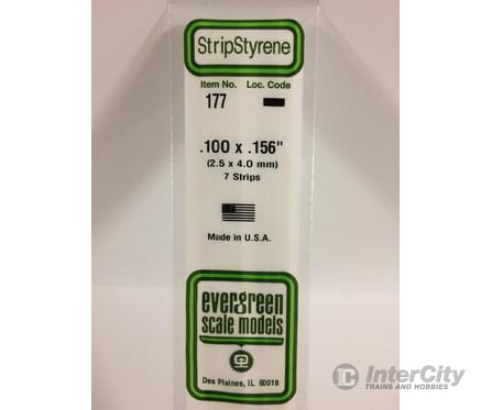 Evergreen 177 Dimensional Strips .100X.156 (7/Pk) Scratch Building Supplies