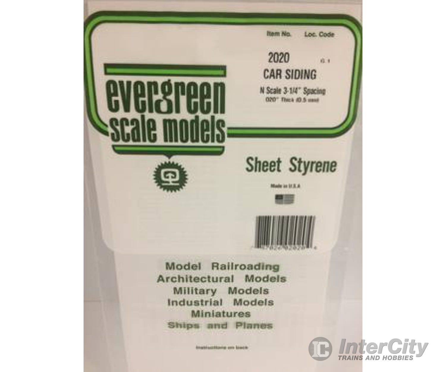 Evergreen 2020 .020 Siding-N Scale Car Scratch Building Supplies