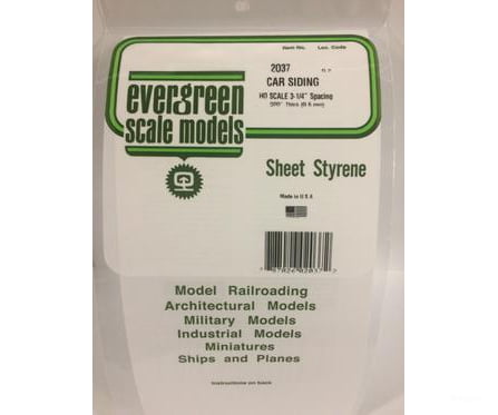 Evergreen 2037 .020 Siding-Ho Scale Car Scratch Building Supplies