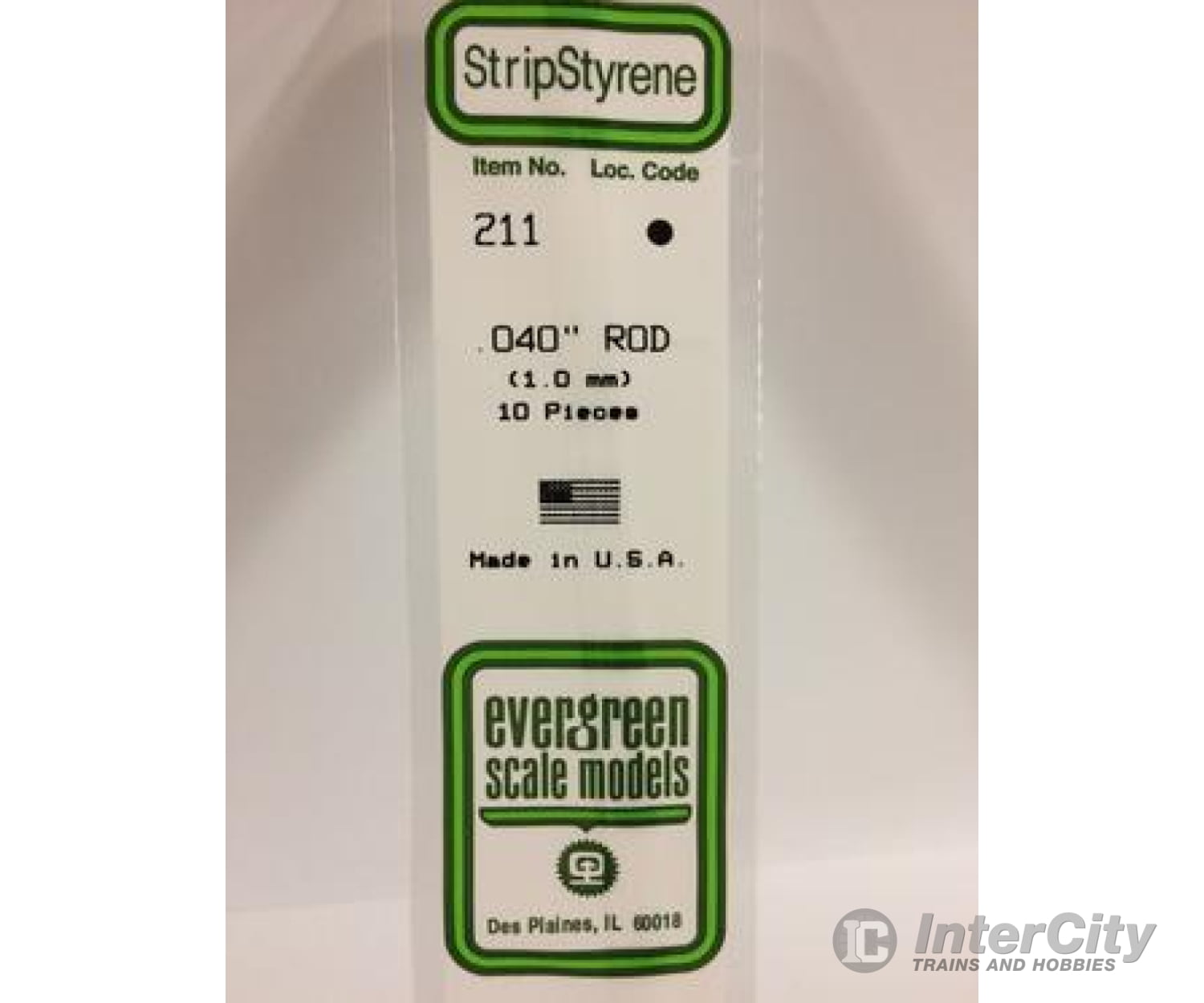 Evergreen 211 Rod-.040 (10/Pk) Scratch Building Supplies