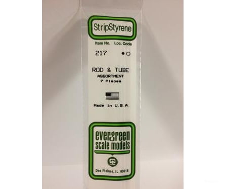 Evergreen 217 Rod & Tube Assort. Scratch Building Supplies
