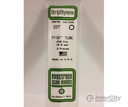 Evergreen 227 Tube-.219 (3/Pk) Scratch Building Supplies