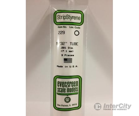 Evergreen 229 Tube-.281 (3/Pk) Scratch Building Supplies