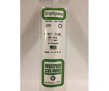 Evergreen 229 Tube-.281 (3/Pk) Scratch Building Supplies