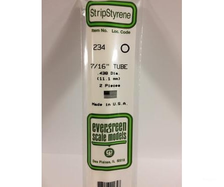 Evergreen 234 Tube-.438 (2/Pk) Scratch Building Supplies