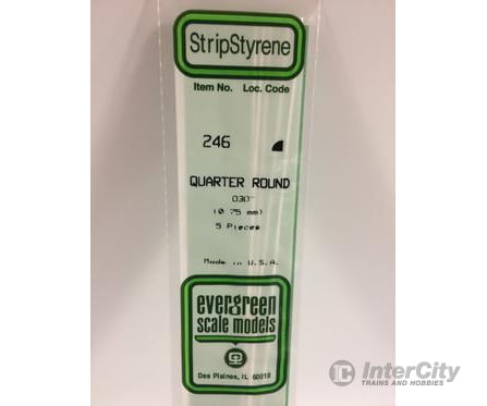Evergreen 246 Quarter Round-.030 (5/Pk) Scratch Building Supplies