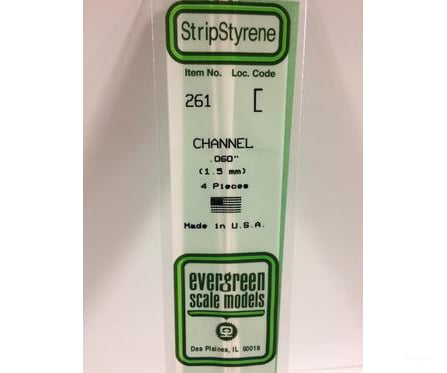 Evergreen 261 Channel-.060 4/Pk Scratch Building Supplies
