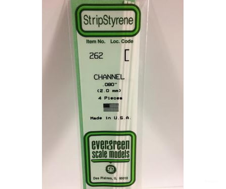 Evergreen 262 Channel-.080 4/Pk Scratch Building Supplies