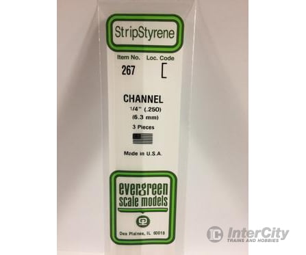 Evergreen 267 Channel-.250 3/Pk Scratch Building Supplies