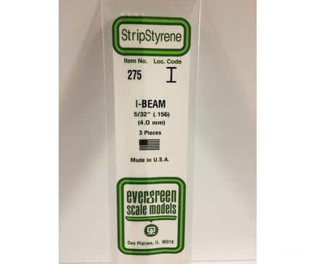 Evergreen 275 I Beam-.156(3/Pk) Scratch Building Supplies