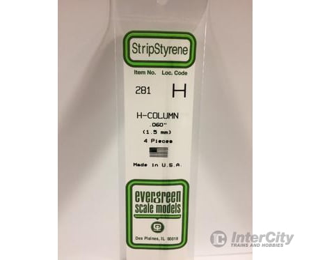 Evergreen 281 H Column-.060 (4/Pk) Scratch Building Supplies