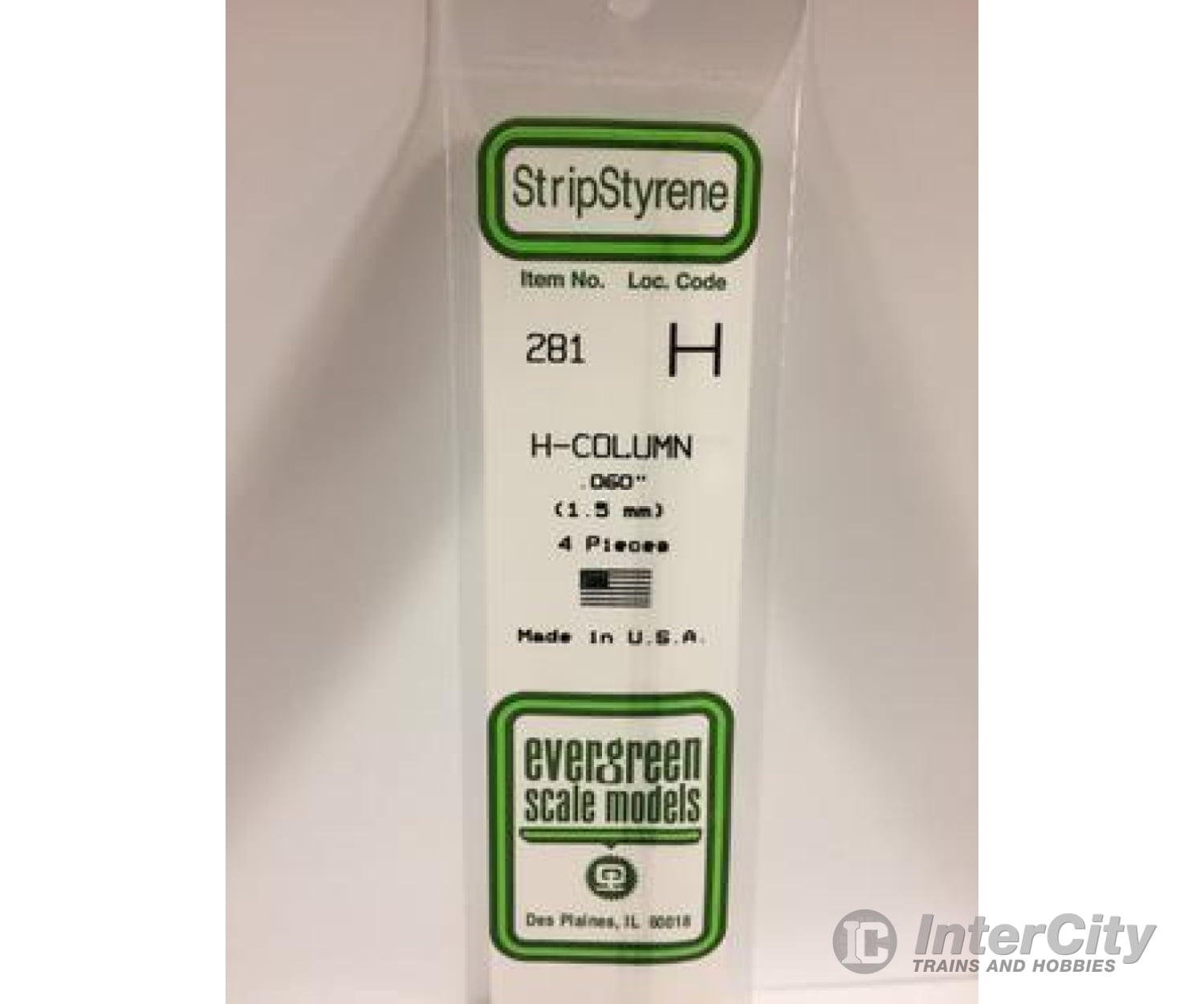 Evergreen 281 H Column-.060 (4/Pk) Scratch Building Supplies