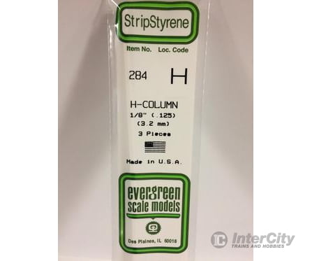 Evergreen 284 H Column-.125 (3/Pk) Scratch Building Supplies