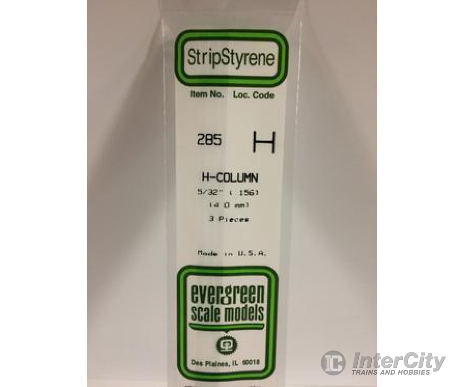 Evergreen 285 H Column-.156 (3/Pk) Scratch Building Supplies