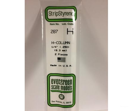 Evergreen 287 H Column-.250 (2/Pk) Scratch Building Supplies