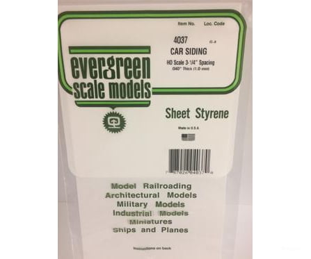 Evergreen 4037 .040 Siding-Ho Scale Car Scratch Building Supplies