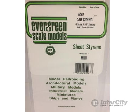 Evergreen 4067 .040 Siding-O Scale Car Scratch Building Supplies