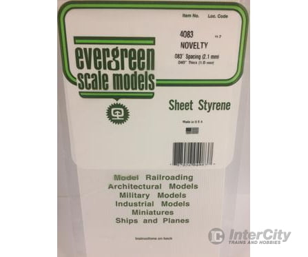 Evergreen 4083 .040 Siding- Novelty .083 Spacing Scratch Building Supplies