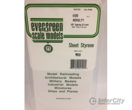 Evergreen 4109 .040 Siding- Novelty .109 Spacing Scratch Building Supplies