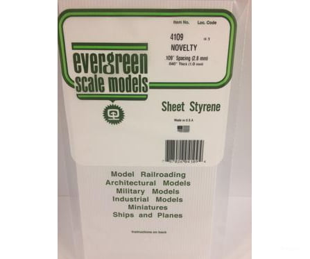 Evergreen 4109 .040 Siding- Novelty .109 Spacing Scratch Building Supplies