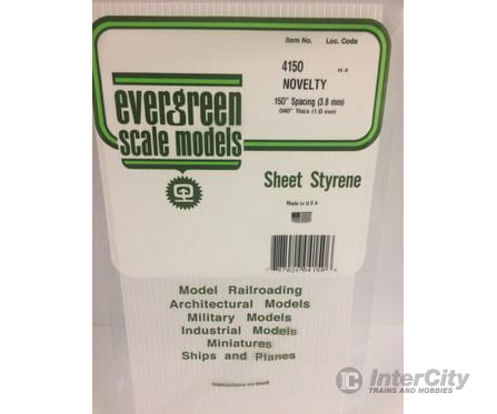 Evergreen 4150 .040 Siding- Novelty .150 Spacing Scratch Building Supplies