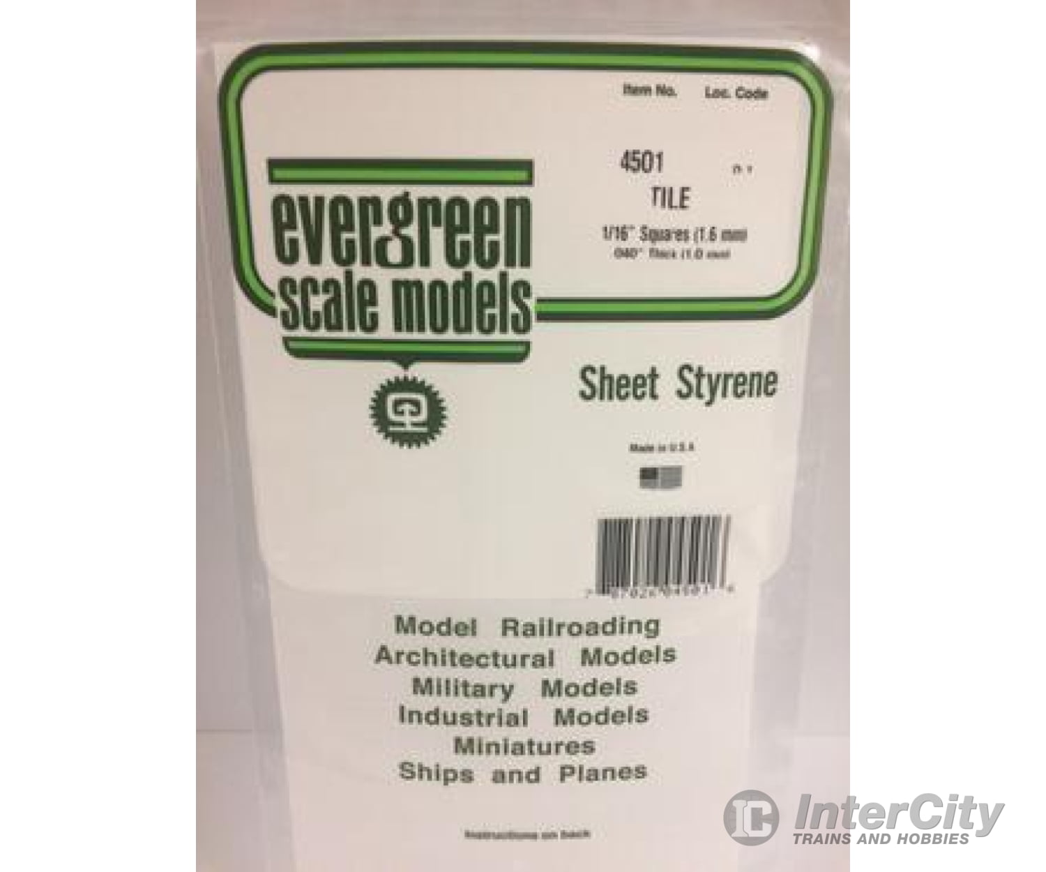 Evergreen 4501 Square Tile-1/16 Scratch Building Supplies