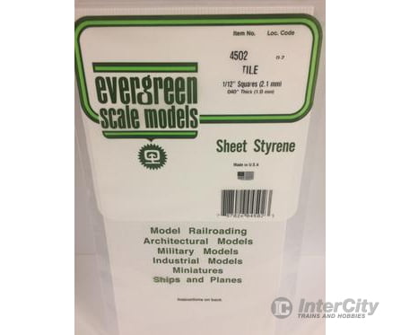 Evergreen 4502 Square Tile-1/12 Scratch Building Supplies