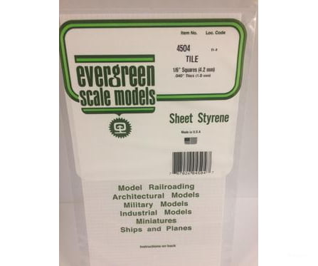 Evergreen 4504 Square Tile-1/6 Scratch Building Supplies