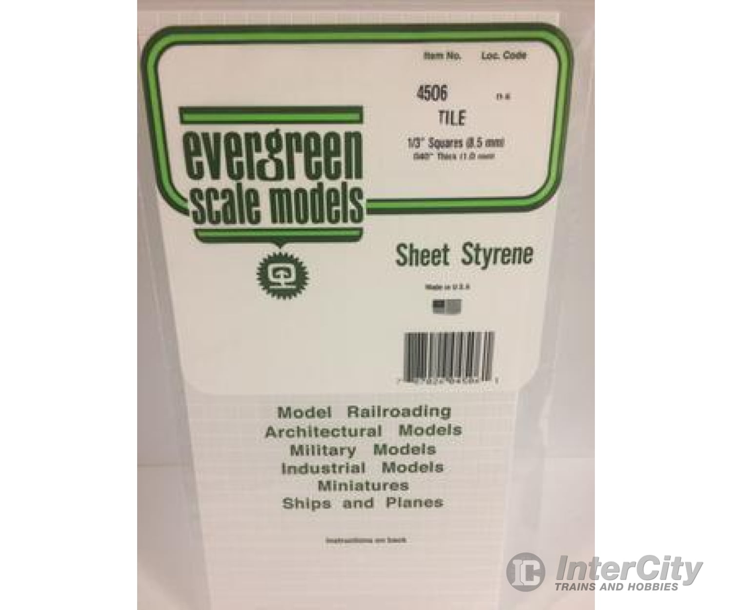 Evergreen 4506 Square Tile-1/3 Scratch Building Supplies