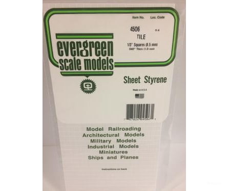 Evergreen 4506 Square Tile-1/3 Scratch Building Supplies