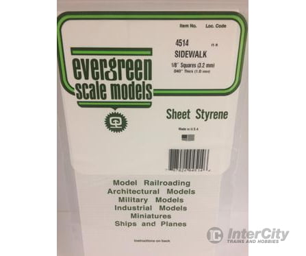 Evergreen 4514 Sidewalk-1/8 Scratch Building Supplies