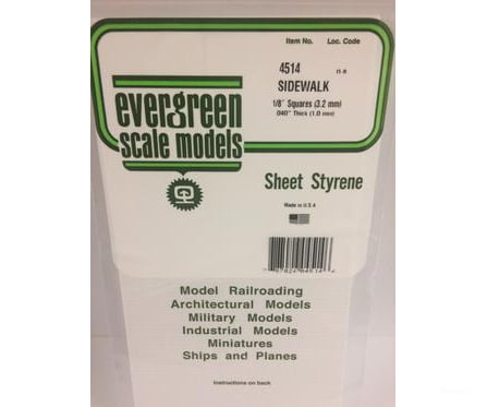 Evergreen 4514 Sidewalk-1/8 Scratch Building Supplies