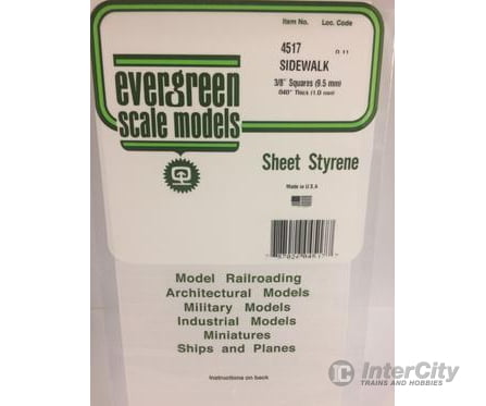 Evergreen 4517 Sidewalk-3/8 Scratch Building Supplies