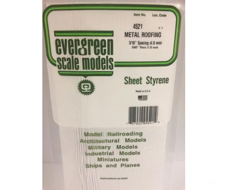Evergreen 4521 Seam Roof-3/16 Scratch Building Supplies