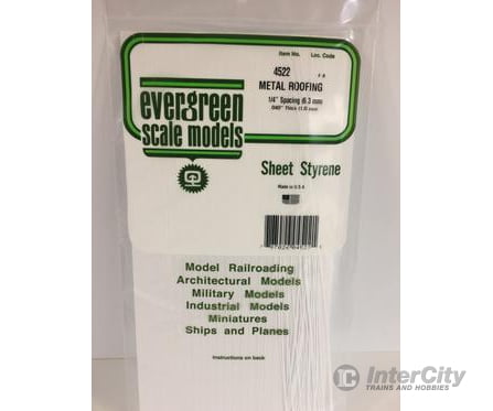 Evergreen 4522 Seam Roof-1/4 Scratch Building Supplies