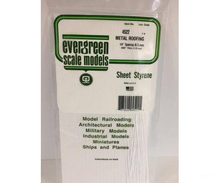 Evergreen 4522 Seam Roof-1/4 Scratch Building Supplies