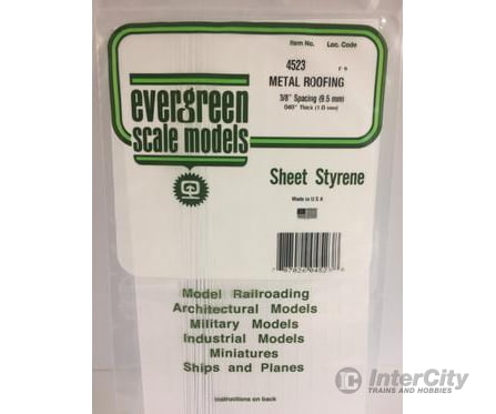 Evergreen 4523 Seam Roof-3/8 Scratch Building Supplies