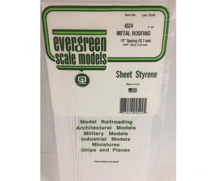 Evergreen 4524 Seam Roof-1/2 Scratch Building Supplies
