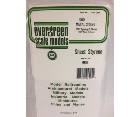 Evergreen 4525 Metal Siding-.030 Scratch Building Supplies