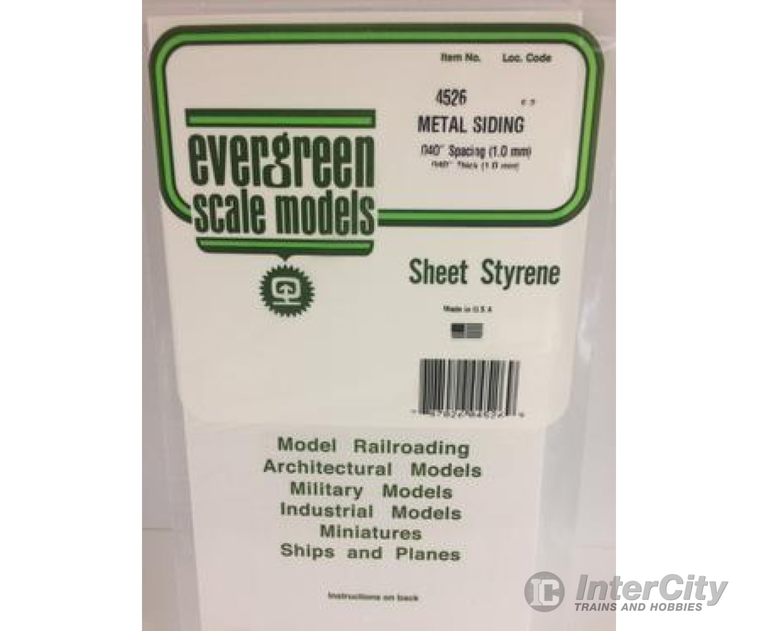 Evergreen 4526 Metal Siding-.040 Scratch Building Supplies