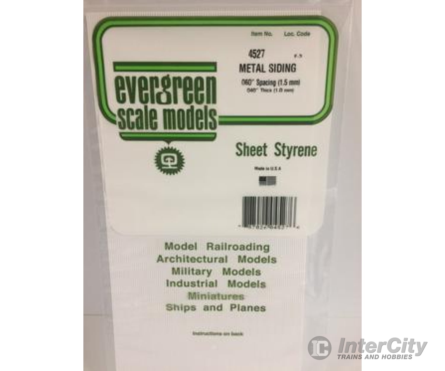 Evergreen 4527 Metal Siding-.060 Scratch Building Supplies