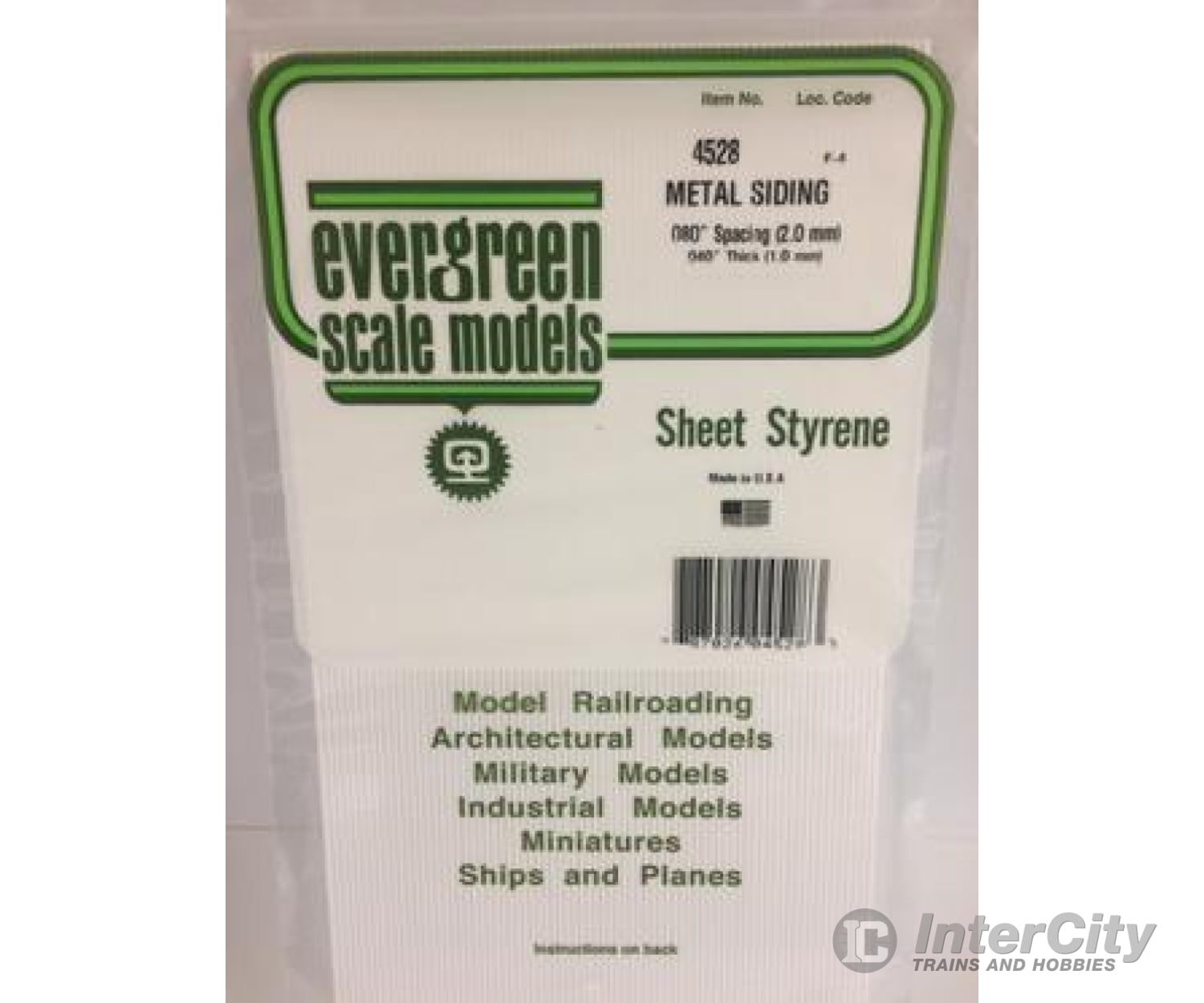 Evergreen 4528 Metal Siding-.080 Scratch Building Supplies