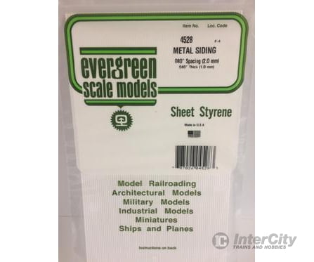 Evergreen 4528 Metal Siding-.080 Scratch Building Supplies