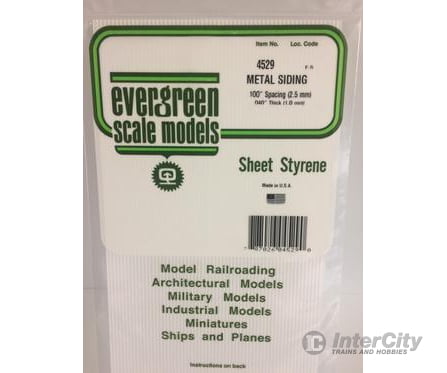 Evergreen 4529 Metal Siding-.100 Scratch Building Supplies