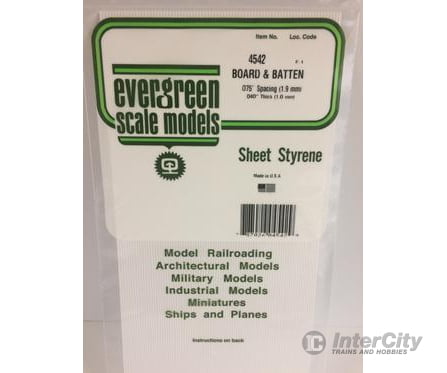 Evergreen 4542 Board/Batten-.075 Scratch Building Supplies