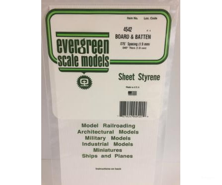 Evergreen 4542 Board/Batten-.075 Scratch Building Supplies