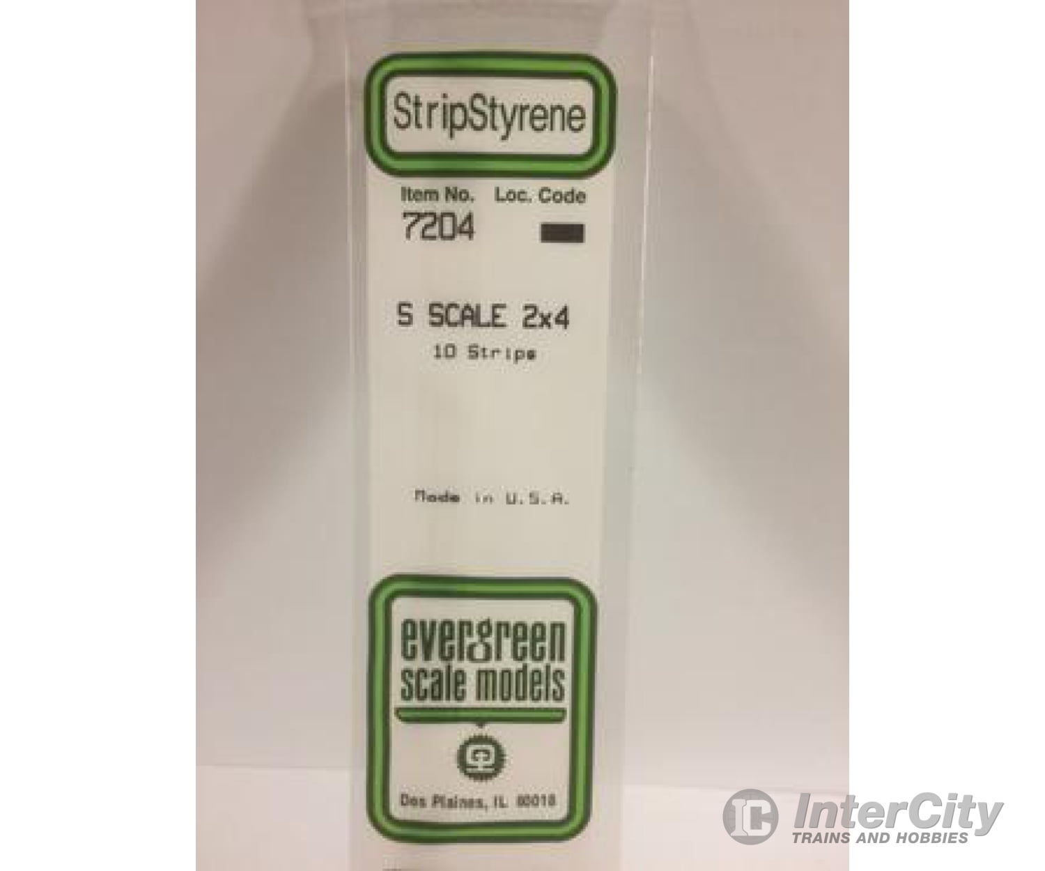 Evergreen 7204 S Strips-2X4 (10/Pk) Scratch Building Supplies