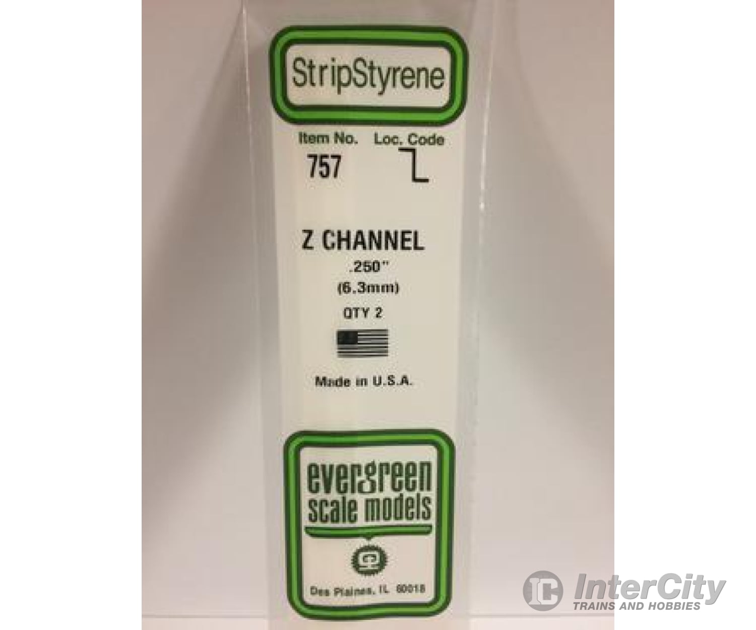 Evergreen 757 14 Z Channels 6.3Mm (3Pcs) Scratch Building Supplies